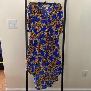 Blue & Gold Paisley High-Low Blouse